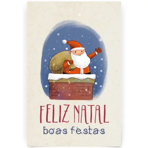 Cartão de Natal Person. com Dobra, Reciclado + Cor 40-005