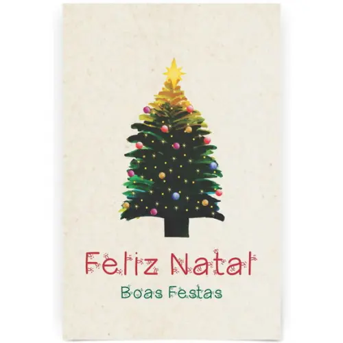 Cartão de Natal Person. com Dobra, Reciclado + Cor 40-007