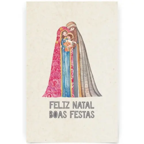 Cartão de Natal Person. com Dobra, Reciclado + Cor 40-014