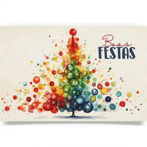 Cartão de Natal Person. com Dobra, Reciclado + Cor 40-016