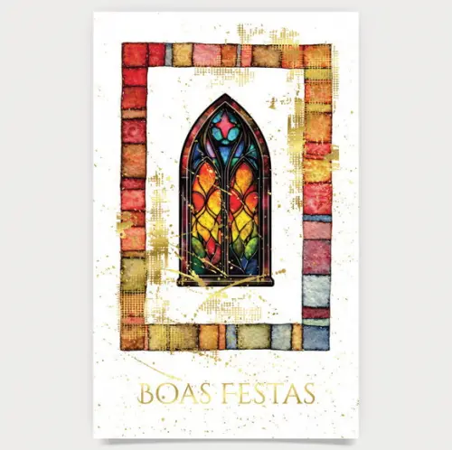 Cartão de Natal Person. Cor com Dourado Hotstamp 30-037