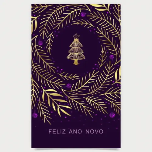 Cartão de Natal Person. Cor com Dourado Hotstamp 30-032