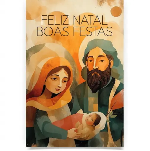 Cartão de Natal Personalizado com Dobra