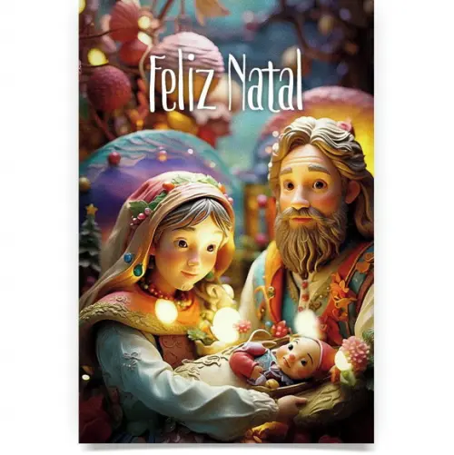 Cartão de Natal Personalizado com Dobra