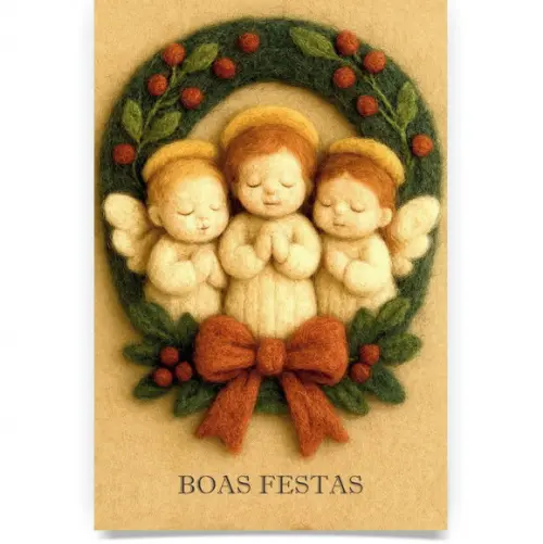 Cartão de Natal Personalizado com Dobra