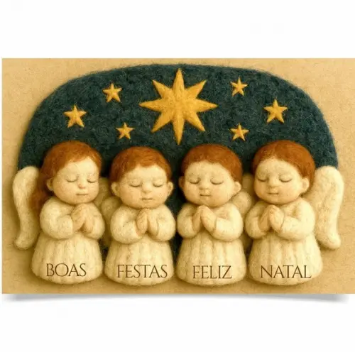 Cartão de Natal Personalizado com Dobra