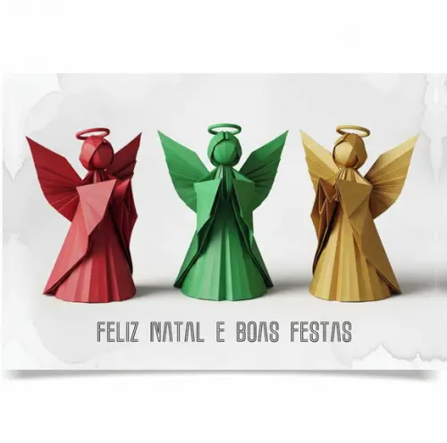 Cartão de Natal Personalizado com Dobra