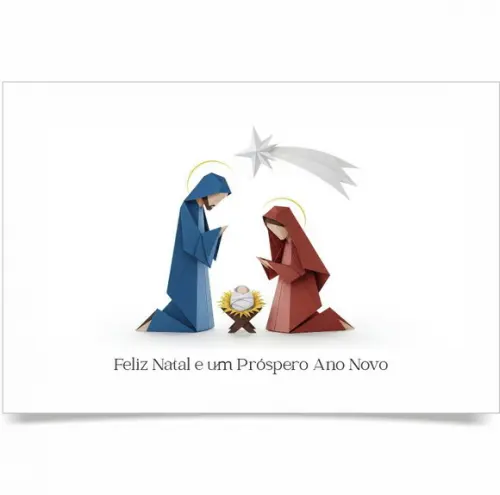 Cartão de Natal Personalizado com Dobra