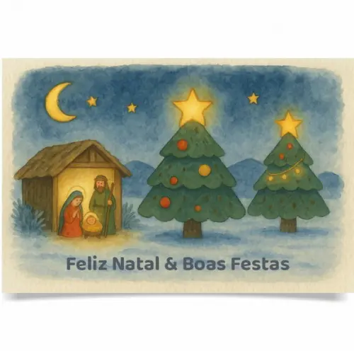Cartão de Natal Personalizado com Dobra