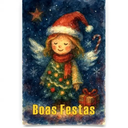 Cartão de Natal Personalizado com Dobra