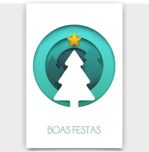 Cartão de Natal Personalizado com Dobra