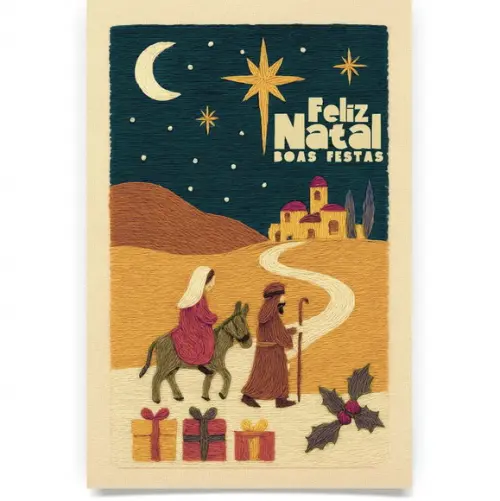 Cartão de Natal Personalizado com Dobra