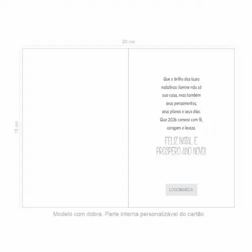 Cartão de Natal Personalizado com Dobra 20-012