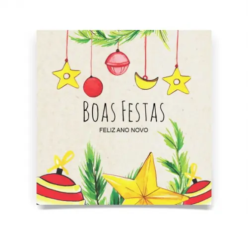 Cartão de Natal Quadrado Personalizado Reciclado 41-003