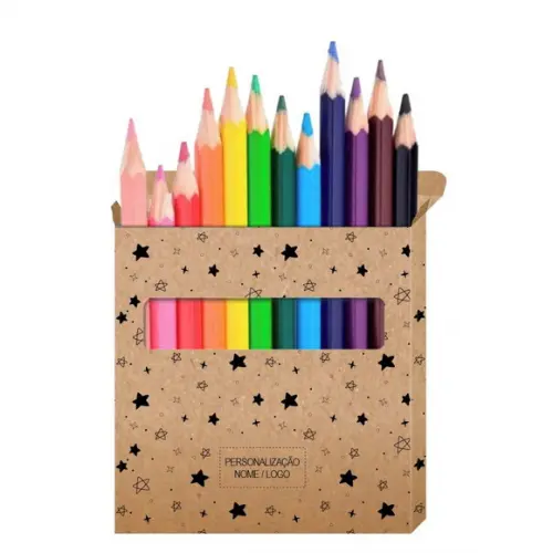 Cartão de Pintar + Lápis de Cor, Personalizados. Estrelas.