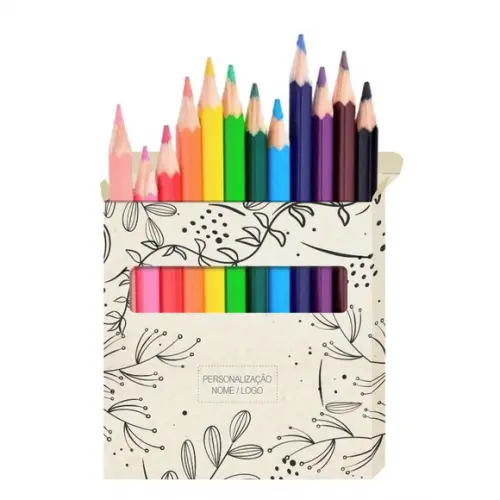 Cartão de Pintar + Lápis de Cor, Personalizados. Florais.