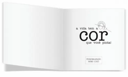 Cartão de Pintar + Lápis de Cor, Personalizados. Pensamento.
