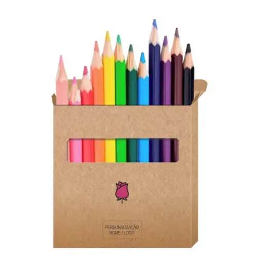 Cartão de Pintar + Lápis de Cor, Personalizados. Rosa,