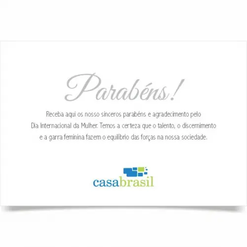 Cartão Dia Internacional da Mulher personalizado