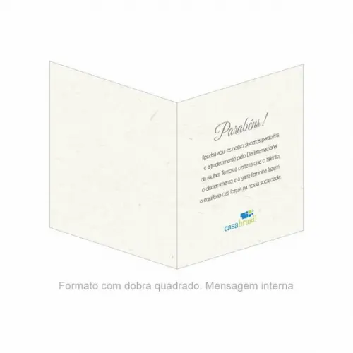 Cartão Dia Internacional da Mulher, com dobra, quadrado.