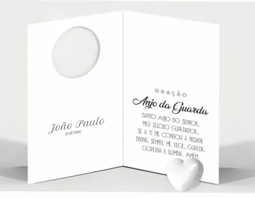 Cartão Maternidade Person. c/ Aplique Mini Coração Branco