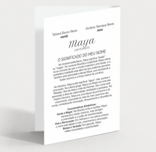 Cartão Maternidade Personalizado c/ Aplique Mini Flor Branca