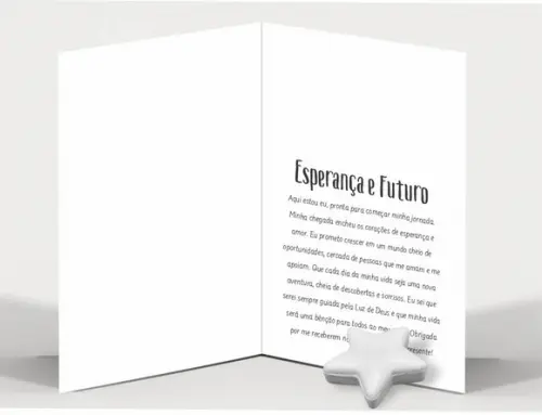 Cartão Maternidade Personalizado c/ Aplique Sabonete Estrela