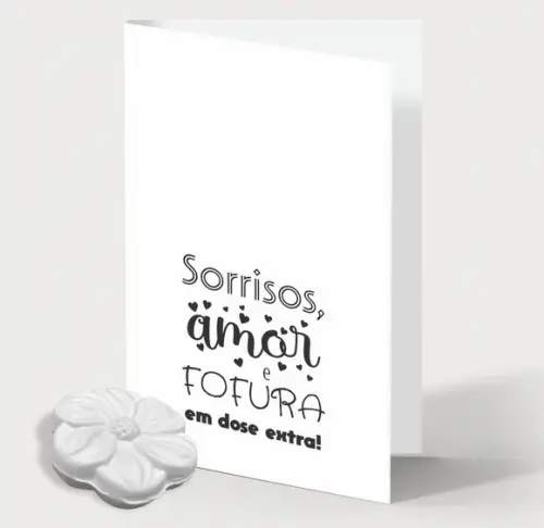 Cartão Maternidade Personalizado c/ Aplique Sabonete Flor