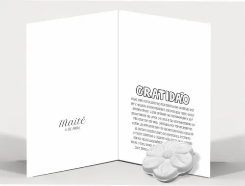 Cartão Maternidade Personalizado c/ Aplique Sabonete Flor