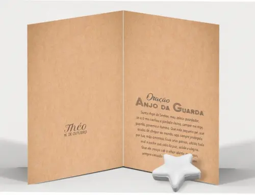 Cartão Maternidade Personalizado c/ Aplique Sabonete Estrela