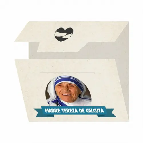 Cartão Person. + Medalhinha de Madre Tereza de Calcultá