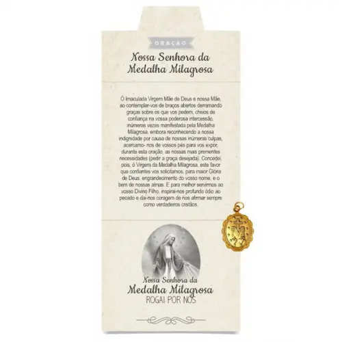 Cartão Person. + Medalhinha De N. Sra. Da Medalha Milagrosa