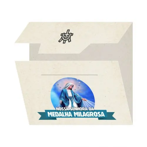 Cartão Person. + Medalhinha De N. Sra. Da Medalha Milagrosa