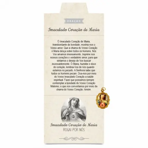 Cartão Person. + Medalhinha do Imaculado Coração de Maria
