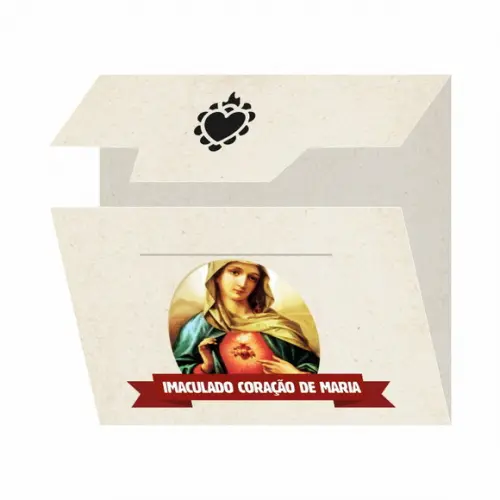 Cartão Person. + Medalhinha do Imaculado Coração de Maria