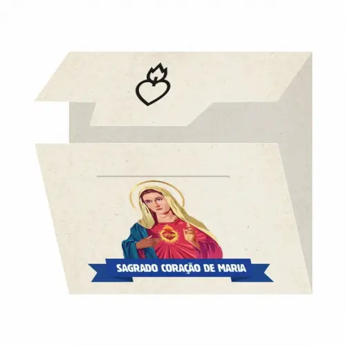 Cartão Person. + Medalhinha do Sagrado Coração de Maria