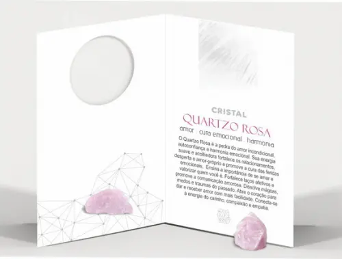 Cartão Person. Signo Câncer + Quartzo Rosa. Pct c/ 12 Kits.
