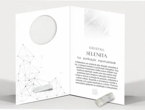 Cartão Person. Signo Libra + Selenita. Pct c/ 12 Kits.