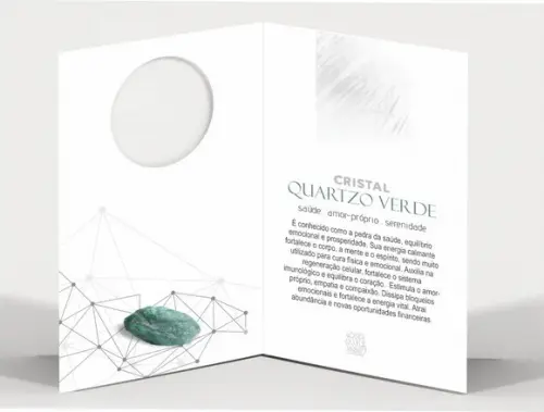 Cartão Person. Signo Touro + Quartzo Verde. Pct c/ 12 Kits