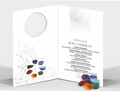 Cartão Personalizado + 7 Cristais dos Chakras. Pct C/12kits