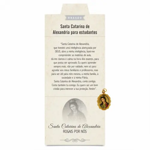 Cartão Personaliz. + Medalhinha Santa Catarina de Alexandria