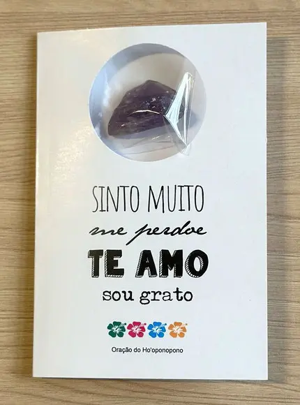 Cartão Personalizado + Cristal Ametista. Pct c/ 12 Kits.