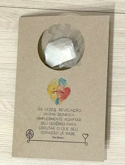 Cartão Personalizado + Cristal Dolomita. Pct c/ 12 Kits.