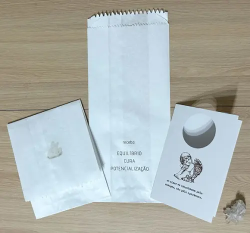Cartão Personalizado + Cristal Mini Drusa. Kit C/12