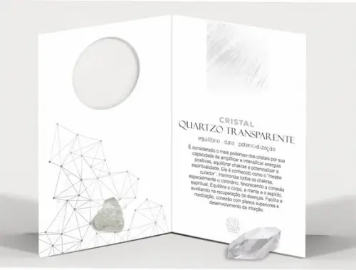 Cartão Personalizado + Cristal Transparente. Pct c/ 12 Kits.