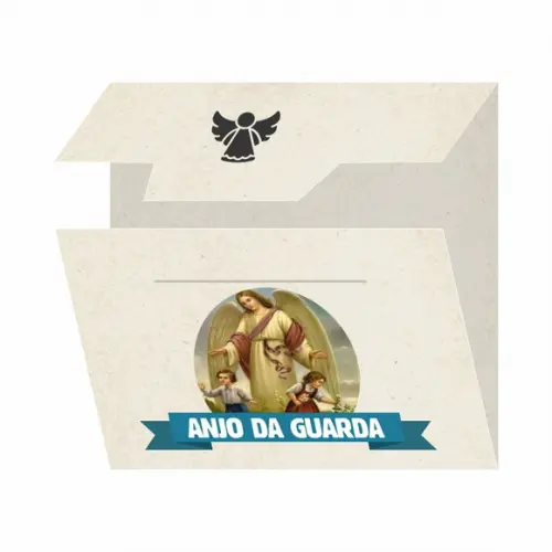 Cartão Personalizado + Medalhinha Anjo da Guarda