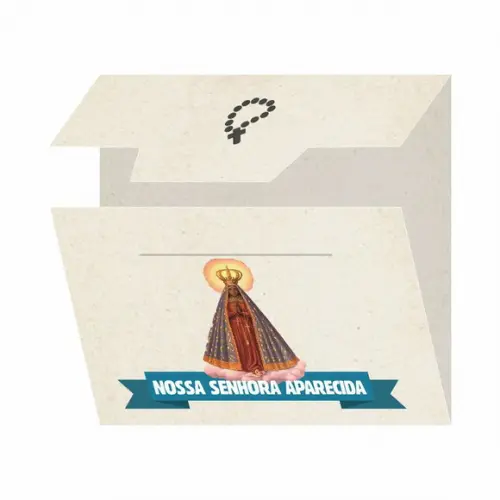 Cartão personalizado + medalhinha de N. Sra. Aparecida