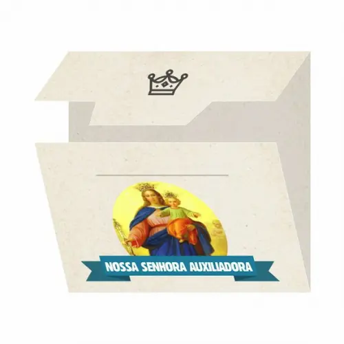 Cartão personalizado + medalhinha de N. Sra. Auxiliadora