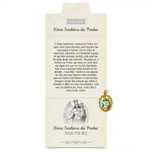 Cartão Personalizado + Medalhinha De N. Sra. Da Penha