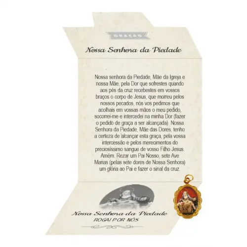 Cartão Personalizado + Medalhinha De N. Sra. Da Piedade